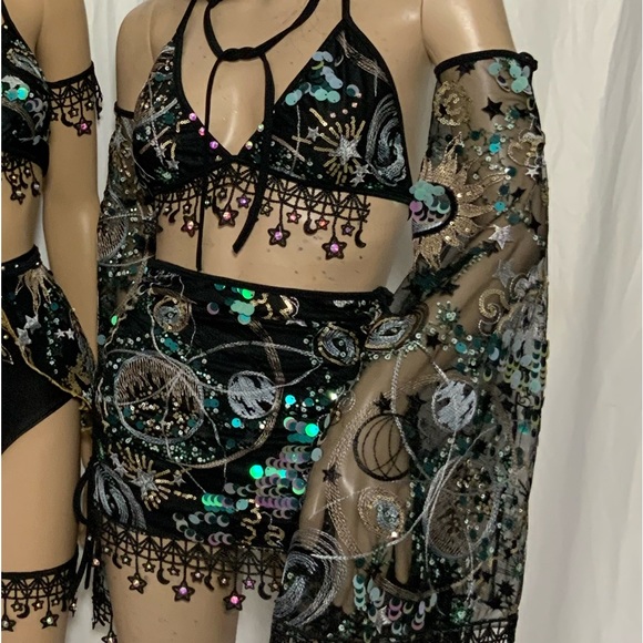 COPY - Stars and Moons Galaxy Celestial Rave  Festival Outfit - Picture 4 of 6